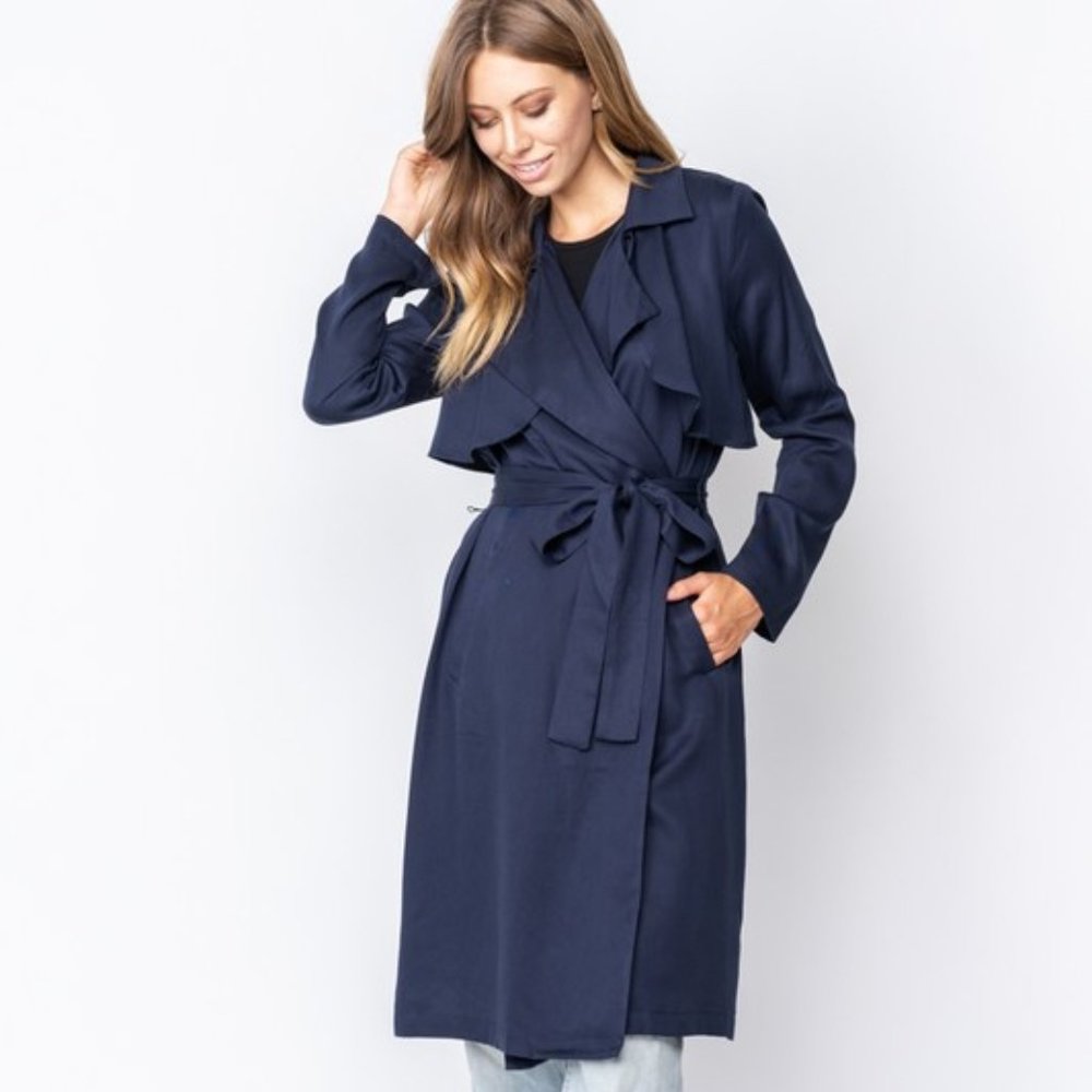 Lightweight Trench Coat Navy Blue